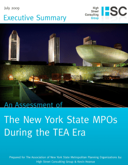 NYSMPO TEA Era Study Executive Summary