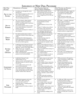 Influence of New Deal Programs
