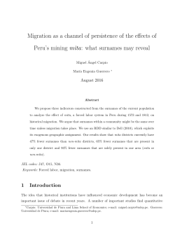 Migration as a channel of persistence of the effects of Peru`s mining