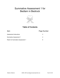 Summative Assessment 1 for Bedlam in Bedrock