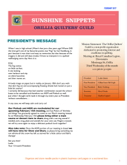 February 2017 - Orillia Quilters` Guild