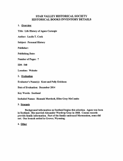 Title: Life History ofAgnes Carnegie Evaluator`s