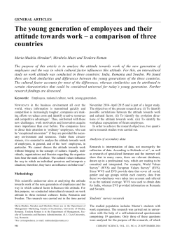 The young generation of employees and their attitude towards work