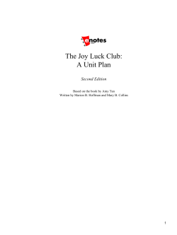 The Joy Luck Club: A Unit Plan