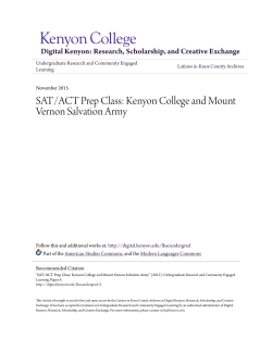 SAT/ACT Prep Class: Kenyon College and Mount
