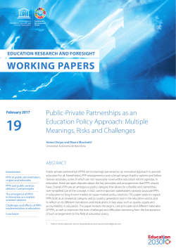Public-private partnerships as an education policy approach