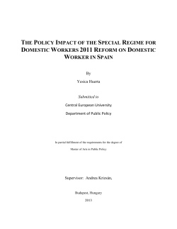 the policy impact of the special regime for domestic workers 2011