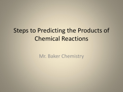 Steps to Predicting the Products of Chemical Reactions