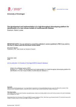 University of Groningen The development and