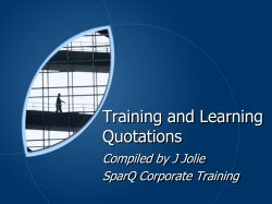 Training Quotations Presentation (SparQ)