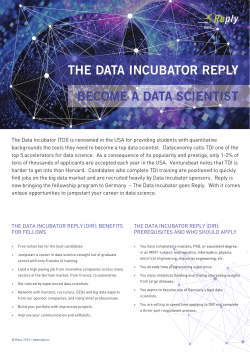 THE DATA INCUBATOR REPLY BECOME A DATA SCIENTIST
