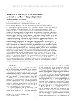 Differences in heat budgets of the near‐surface Arabian Sea and
