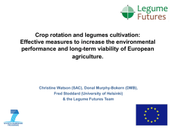 Crop rotation and legumes cultivation: Effective measures to