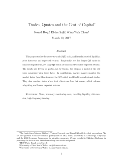 Trades, Quotes and the Cost of Capital