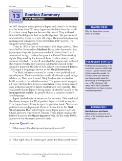 Section Summary Ch.13.1: Japan Modernizes