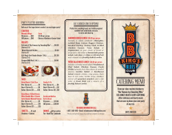 catering menu - BB King`s Blues Club