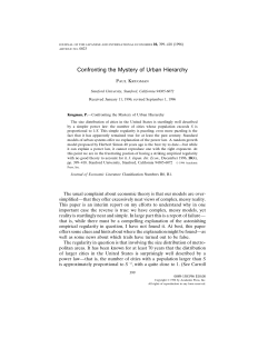 Confronting the Mystery of Urban Hierarchy