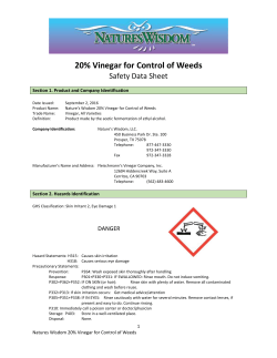 20% Vinegar for Control of Weeds
