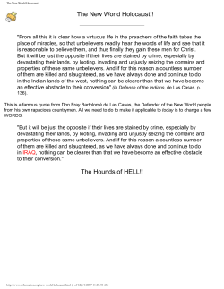 The New World Holocaust