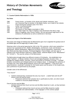 History of Christian Movements and Theology
