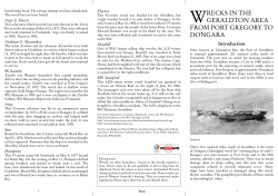 wrecks in the geraldton area from port gregory to dongara