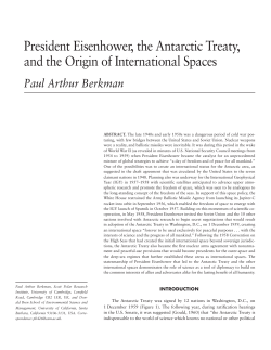President Eisenhower, the Antarctic Treaty, and the Origin of