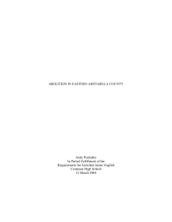 Abolition in Eastern Ashatbula County