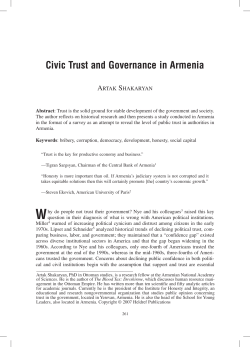 Civic Trust and Governance in Armenia