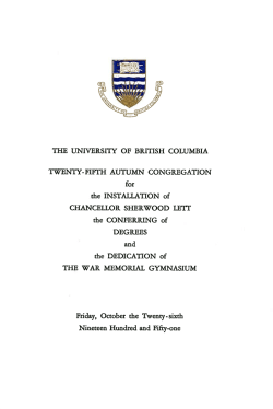 Fall 1951 - Graduation at UBC - The University of British Columbia