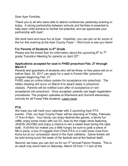 Dear Ayer Families, Thank you to all who were able to attend