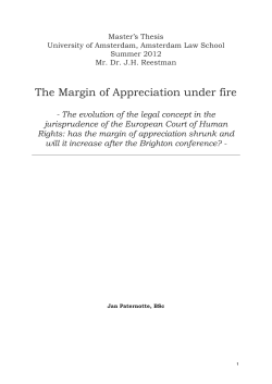 The Margin of Appreciation under fire - UvA-DARE