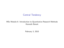 Central Tendency