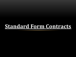 Standard Form Contracts - KLE Society`s Law College