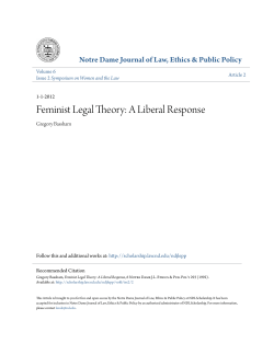 Feminist Legal Theory: A Liberal Response