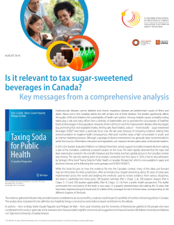 Is it relevant to tax sugar-sweetened beverages in Canada? Key