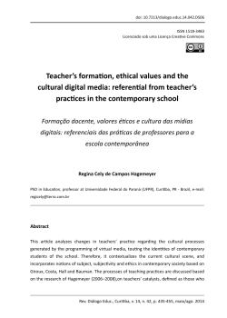 Teacher`s formation, ethical values and the cultural digital