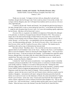 Entails, Coattails, and Cocktails: The World of Downton