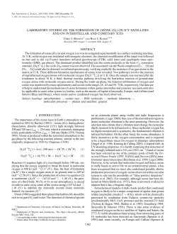 laboratory studies on the formation of ozone (o3) on icy satellites