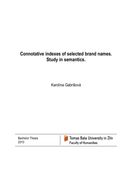 Connotative indexes of selected brand names. Study in semantics.