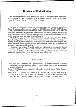 Glossary for otolith studies
