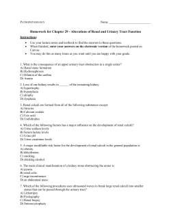Homework for Chapter 29 - Alterations of Renal and Urinary Tract