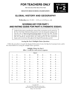 Scoring Key, Part I and Rating Guide, Part II - Thematic