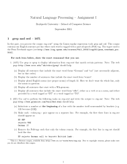 Assignment I -