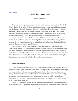 Chapter 3. Reflections Upon a Pond