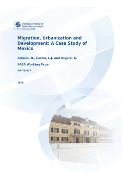 Migration, Urbanization and Development: A Case Study of Mexico