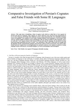 Comparative Investigation of Persian`s Cognates and False Friends