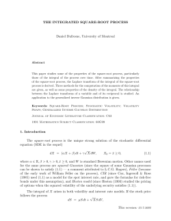 THE INTEGRATED SQUARE-ROOT PROCESS Daniel Dufresne