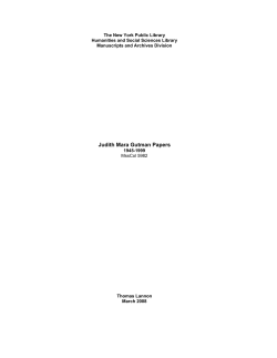 Guide to the Judith Mara Gutman Papers