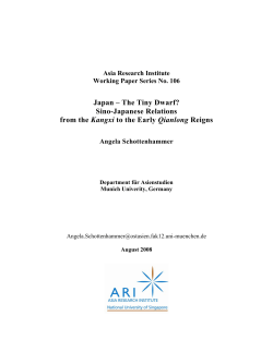 Sino-Japanese Relations from the Kangxi to the Early Qianlong