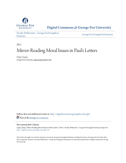 Mirror-Reading Moral Issues in Paul`s Letters